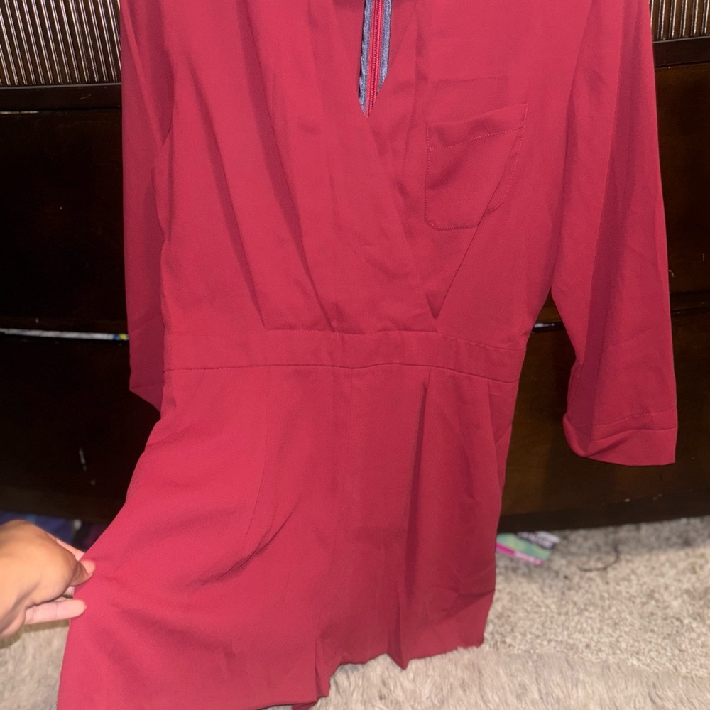 Topshop Red Jumpsuit
